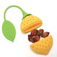Infuseur à thé mignon réutilisable plus raide écologique Bâton de passoire à thé en silicone Style fruité Infuseur à thé pratique pour feuilles mobiles