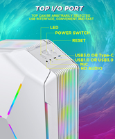 Boîtier d'ordinateur de jeu M-ATX RGB personnalisé avec logo Accept, châssis de tour Starship
