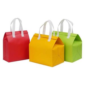 Sac isotherme non tissé en gros pour le déjeuner, sac à main thermique isolé en non-tissé écologique avec fermeture éclair et logo personnalisé - Product Image 1