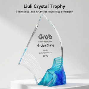 Jadevertu 2026 Série <span class=keywords><strong>Splendide</strong></span> Trophée Étoile Épi de Blé Récompense Design Montagne Verre & Cristal Sablé Durable - Product Image 2