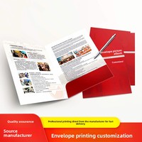 Enveloppe en papier kraft modèle A3 avec bande colorée, impression offset, vernie, sur mesure, dossier de brochure, impression de logo UV