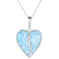 Pendentif en argent sterling 925 avec larimar naturel, bijou de luxe, vente en gros