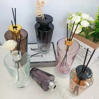 Bouteilles en verre d'aromathérapie de 50 ml, 100 ml, 120 ml, 150 ml, 200 ml, 500 ml avec diffuseur à bâtonnets, flacon de parfum en verre marron transparent sans flamme