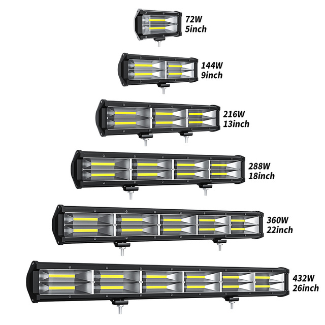 New DXZ OEM CAR LED Work Fog Lamp 12-24V COB Aluminum 240-1440LM 5-34Inch Light Bar 6500k Flood Spot Lights Offroad Truck SUV