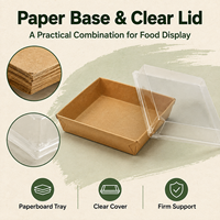 Boîte alimentaire carrée personnalisée de qualité supérieure avec couvercle transparent pour desserts, gâteaux, biscuits, pâtisseries et plats à emporter