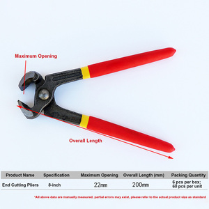 Pince coupante diagonale de 8 pouces, extracteur de clous, outil de levier et de coupe en acier au carbone avec poignée antidérapante à ressort - Product Image 2