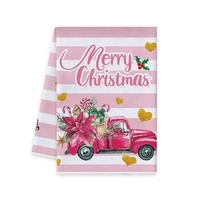 Serviette de cuisine absorbante en microfibre à séchage rapide, personnalisée CJD PINK, imprimée, décorative de Noël, pour cadeaux