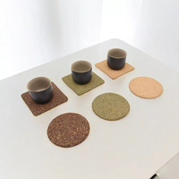 Sous-verres écologiques en liège pour boissons, ensemble de sous-verres en bois personnalisés, promotionnels pour les déchets de thé