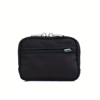 Porte-monnaie en toile à multiples poches, double fermeture éclair, mini portefeuille unisexe, porte-cartes, pochette de rangement pour clés et écouteurs, logo personnalisé