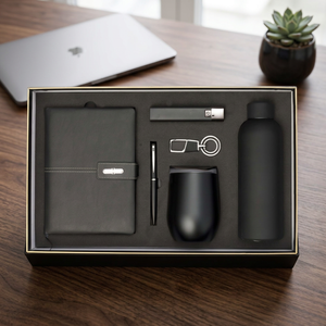 Ensemble cadeau d'affaires personnalisé Liviya Luxury Executive en cuir PU, avec agenda, stylo, tasse, bouteille, porte-clés, couleur personnalisée - Product Image 4