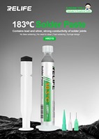 Pâte à souder argentée contenant du plomb RELIFE HW21S / Emballée en seringue 10CC / 183 ℃