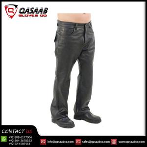 Pantalones de Cuero para Hombre, Otoño-Invierno 2026, Secado Rápido, Impermeables, Transpirables, de Cuero Vacuno Negro, Cintura Alta, Acolchados - Product Image 3