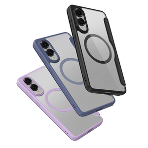 Funda magnética para teléfono compatible con Samsung S25 Edge, funda con ranuras para tarjetas, cubierta magnética plegable transparente, todo incluido - Product Image 1