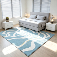 Tapis antidérapants écologiques en promotion : Tapis imprimés 3D à motif floral vintage pour salon et chambre, décoration de sol douce