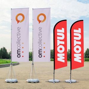 Bandera Publicitaria en Forma de Lágrima de 2x8 pies, Impresión por Sublimación de Doble Cara de Alta Definición, Mástil de Fibra de Vidrio, Poliéster - Product Image 4