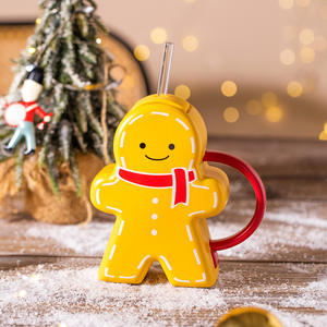 Taza de Agua de Cerámica con Diseño de Hombre de Jengibre, Regalo de Navidad para Parejas, Taza para Té de la Tarde en Casa u Oficina - Product Image 3