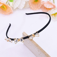 Serre-tête en or plaqué or avec nœud et pierres en cristal, bijou de cheveux pour femme et fille, accessoires pour cheveux