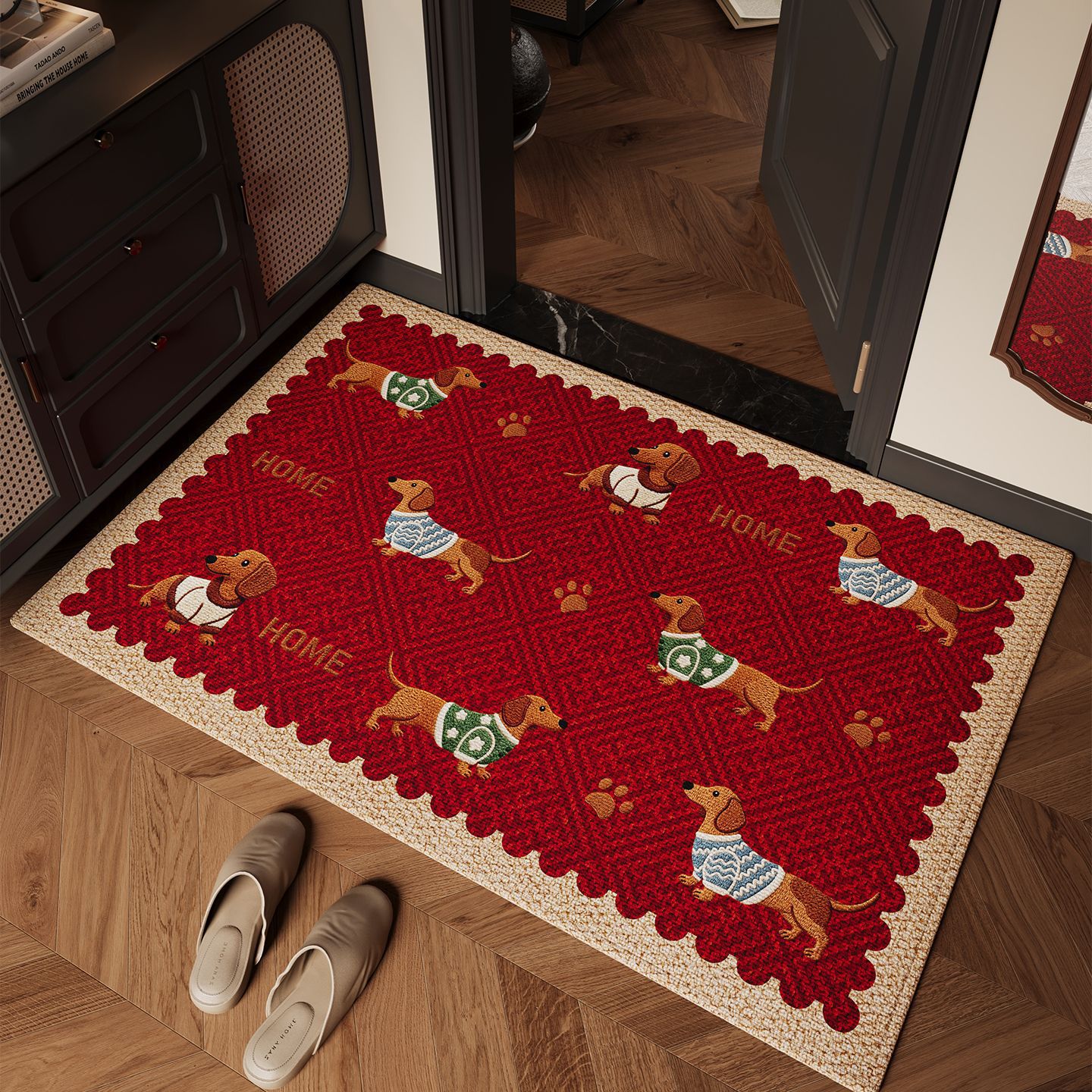 Light luxury dachshund dog ran red