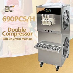 Máquina de Helado Suave de Doble Compresor con Certificación CE/ETL, 3 Tazas, Máquina de Helado Suave YKF Combo, Máquina Expendedora de Yogur Congelado - Product Image 1