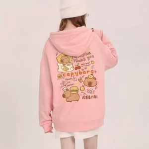 Autunno e inverno nuovo cartone animato stampato orso <span class=keywords><strong>felpa</strong></span> <span class=keywords><strong>con</strong></span> cappuccio giacca alla moda da uomo e <span class=keywords><strong>donna</strong></span> Top All-match - Product Image 3