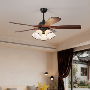 Ventilateur de plafond vintage avec commande vocale, lustre de restaurant, table à manger rétro américaine, corps du ventilateur - Product Image 4
