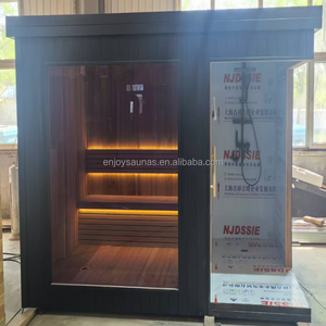ساونا خشبية فردية حديثة التصميم للبيع بالجملة، غرفة بخار مريحة للاستخدام التجاري، ساونا شخصية خارجية مسبقة الصنع تعمل بالكهرباء - Product Image 3