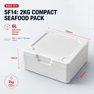Boîte en mousse EPS SF14 en <span class=keywords><strong>polystyrène</strong></span> expansé 335x225x150mm, étui résistant aux chocs pour la livraison de petits produits de la mer et d'aliments surgelés - Product Image 1
