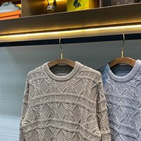 Pull unisexe à manches longues et col rond en mélange de laine, tricot torsadé, jacquard losanges, pull chaud de luxe pour l'automne et l'hiver