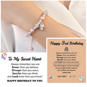 Pulsera de Diamantes con Incrustaciones de Perlas Rosas y Diamantes de Imitación, Diseño de Unicornio para Parejas, Precio de Fábrica - Product Image 4