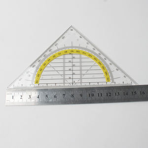 Özel baskılı şeffaf plastik ölçekli üçgen şekli cetvel çizim şablon seti jetonu olarak kullanın - Product Image 5