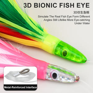 Nouvel Arrivage Leurre de pêche jig 6,5 pouces 1,6 oz, tête en acrylique, jupe de poulpe, leurres artificiels, appât pour marlin et thon, leurre de traîne à plumes - Product Image 5