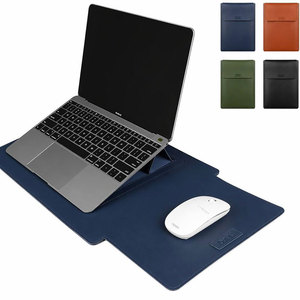 Étui pour <span class=keywords><strong>ordinateur</strong></span> portable en cuir PU imperméable multifonction avec logo personnalisé, fermeture velcro, mince, 13, <span class=keywords><strong>14</strong></span>, 15, 16 <span class=keywords><strong>pouces</strong></span>, avec support pour Macbook - Product Image 1