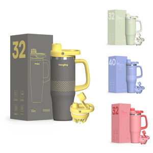 แก้วทัมเบลอร์สแตนเลสสตีลเก็บอุณหภูมิสุญญากาศ40ออนซ์พร้อมที่จับขนาดใหญ่และฝาเขย่า - Product Image 1