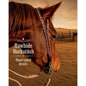 Harnais de cheval en cuir véritable avec boucle d'oreille fendue pour chevaux - Product Image 5