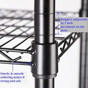 Estantes de Almacenamiento de Acero al Carbono de Alta Resistencia de 82 x 48 x 18 Pulgadas, Carros Metálicos con Ruedas de 6 Niveles, Soportes y Estantes Industriales - Product Image 3