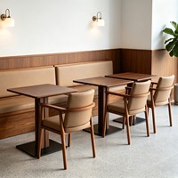 Tables et chaises en bois de style médiéval pour les restaurants de barbecue, de nouilles, de thé au lait, de desserts, de soupes sucrées - Ensembles de restaurants personnalisables