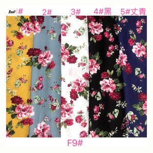 Muestras gratis Rayon Challis 30s Diseño <span class=keywords><strong>floral</strong></span> Tela de serigrafía 110GSM Stocklot MOQ bajo para verano Mujeres Vestido Hombres Camisa Tela - Product Image 4