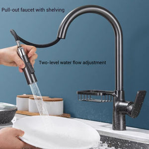 Robinet de cuisine moderne à poignée unique avec douchette extractible et rotation à 360 degrés, conception durable à 2 trous pour <span class=keywords><strong>eau</strong></span> chaude et <span class=keywords><strong>froide</strong></span> - Product Image 3