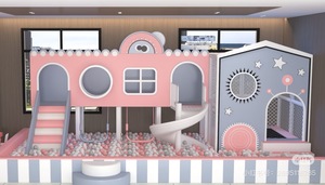 Resistente ed elegante parco giochi al coperto morbido Set di attrezzature per bambini commerciali parco giochi per bambini con scivolo e piscina a sfera - Product Image 3