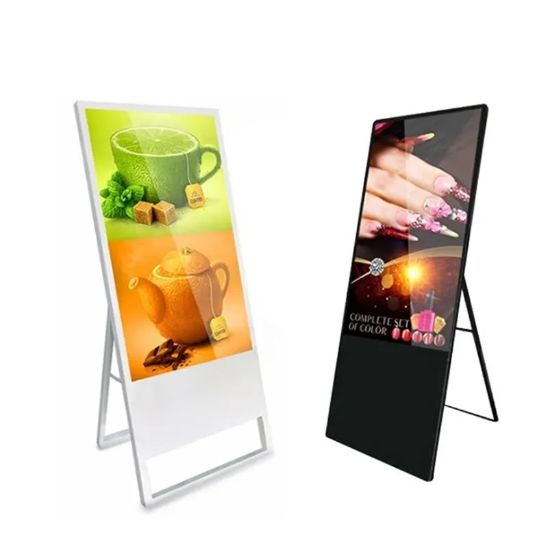 49 55 인치 움직일 수 있는 Foldable 전시 광고 스크린 대중음식점 상점가에 있는 휴대용 Lcd 디지털 방식으로 Signage 포스터