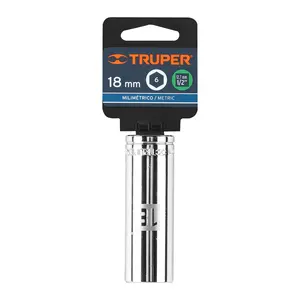 BOX 6 Douille longue de 18 mm, 6 points, entraînement 1/2 po, TRUPER - Product Image 4