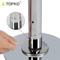 TOPKO Poteau de danse et de fitness pliable et durable, adapté aux routines de danse, 4 pieds x 2, poteau de danse statique rotatif