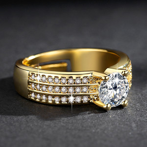 Adjustable <strong>Ring</strong> <strong>Top</strong> <strong>Finger</strong> <strong>Ring</strong> Gold /silver Color 3 Row With Cubic Zircon Wide <strong>Ring</strong> Fashion Jewelry Wholesale - Product Image 4