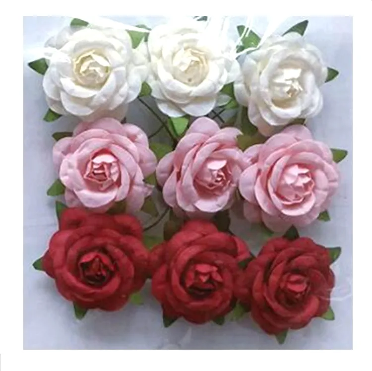 Venta barato hecho a mano Scrapbooking boda flores de papel para Decoración