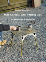 Table pliante d'extérieur légère 2-en-1 en aluminium – Bureau portable, réglable, moderne et détachable pour le camping, petit mobilier d'extérieur