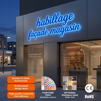 Enseigne lumineuse en acrylique, lettres 3D rétroéclairées en métal, enseigne murale extérieure pour entreprise, logo de magasin pour entreprise