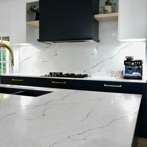 Losa de Cuarzo Artificial Calacatta Valentin 5094 de Goldtop ODM/OEM, Diseño Personalizado para Isla de Cocina Moderna, Cubierta de Mesa de Hotel - Product Image 6