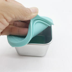 Recipiente cuadrado de acero inoxidable de 6 oz para almacenar alimentos, lonchera, contenedor para salsas y aperitivos con tapa de silicona, apto para la cocina. - Product Image 6