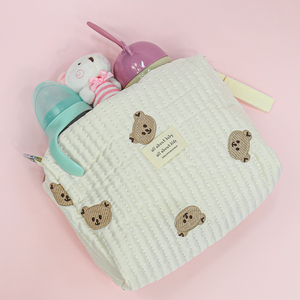 Bonito estuche con cremallera para hacer cosméticos, acolchado para mamá, bolso de mano portátil, bolso de mano, bolso de mano, bolsa de almacenamiento de viaje para mujer - Product Image 3