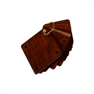 Cartes de tissage en bois poli pour outils de tissage à la main - Cartes vierges écologiques à 4 trous pour créations créatives - Product Image 1